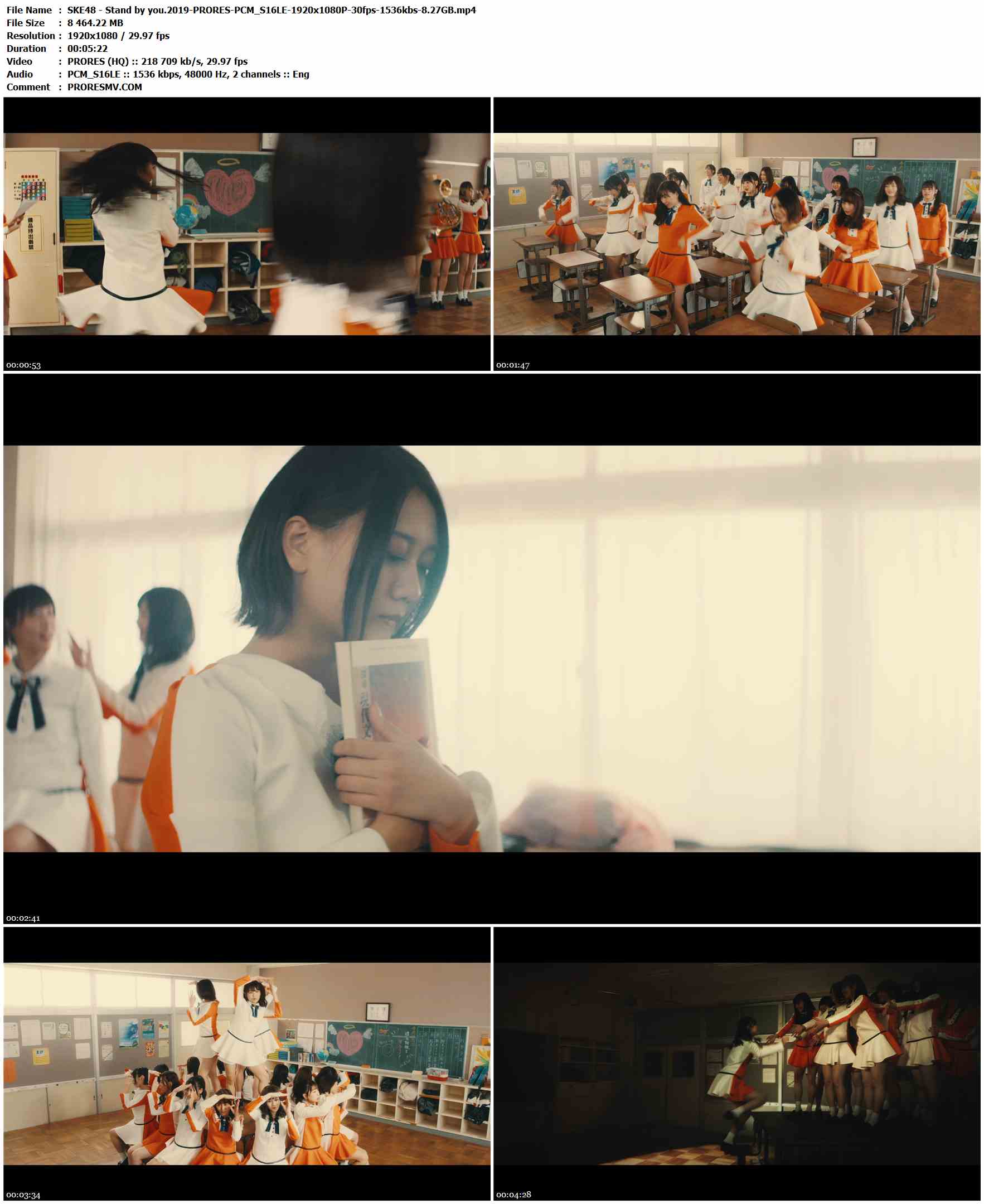 SKE48 - Stand by you.2019-PRORES-PCM_S16LE-1920x1080P-30fps-1536kbs-8.27GB官方MV_高清MV